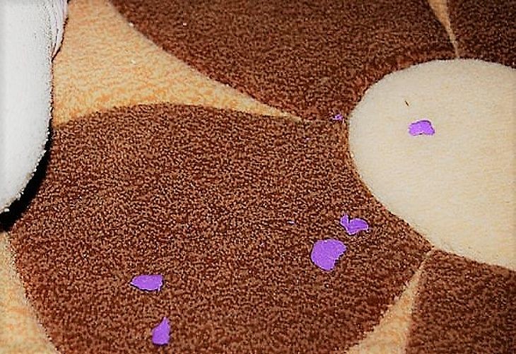 Ковер запачкан пластилином