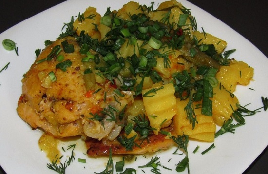 Тушеный Картофель С Курицей С Фото